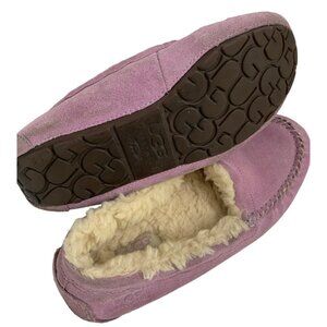 Ugg Womens Sherpa Lined Ansley Purple Moc Moccasins Size 7 Suede GUC 57322 7117